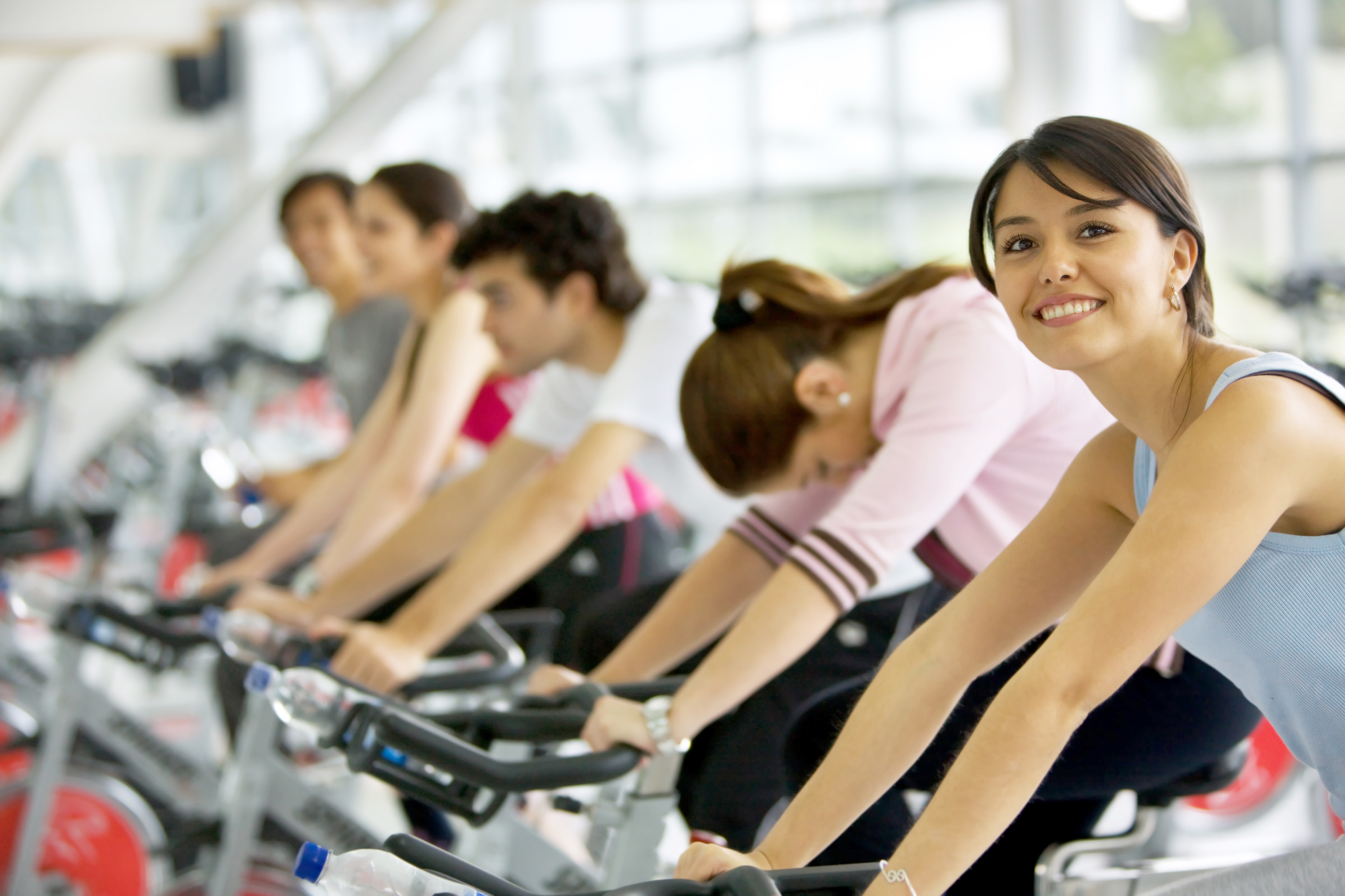 Aula de spinning e comunidade